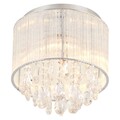 Plafoniera, Rubi, 22 x 29 cm, 4 x E14, 40W, metal/sticla, argintiu/transparent