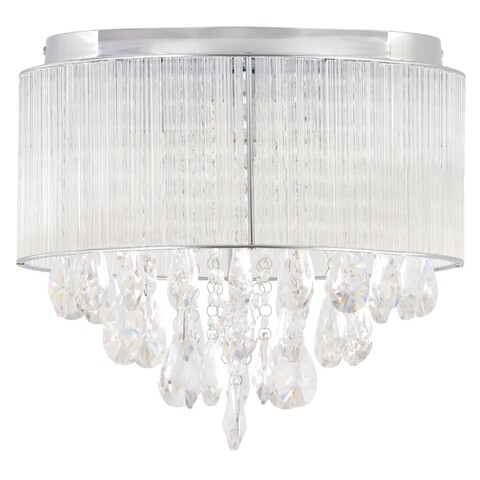 Plafoniera, Rubi, 36 x 39 cm, 6 x E14, 40W, metal/sticla, argintiu/transparent