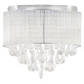 Plafoniera, Rubi, 36 x 39 cm, 6 x E14, 40W, metal/sticla, argintiu/transparent