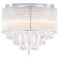Plafoniera, Rubi, 36 x 39 cm, 6 x E14, 40W, metal/sticla, argintiu/transparent