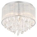 Plafoniera, Rubi, 36 x 39 cm, 6 x E14, 40W, metal/sticla, argintiu/transparent