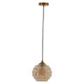 Pendul, Misha, H. 25 - 120 cm, D. 22 cm, E27, 40W, metal/sticla, auriu/chihlimbar