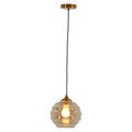 Pendul, Misha, H. 25 - 120 cm, D. 22 cm, E27, 40W, metal/sticla, auriu/chihlimbar
