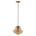 Pendul, Misha, H. 25 - 120 cm, D. 28 cm, E27, 40W, metal/sticla, auriu/chihlimbar