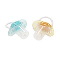 Set 2 suzete pentru 0-6 luni, U-grow, 7x7 cm, silicon, albastru/galben