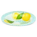 Set 12 farfurii, Fresh Summer, 20 cm - 25 cm, sticla, transparent/multicolor