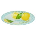 Set 12 farfurii, Fresh Summer, 20 cm - 25 cm, sticla, transparent/multicolor