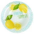 Set 12 farfurii, Fresh Summer, 20 cm - 25 cm, sticla, transparent/multicolor
