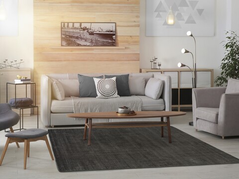 Covor lucrat manual, Viscose Marengo Liso 46 Dark Grey, 60 x 110 cm, 100% poliester, gri inchis