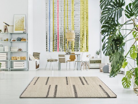 Covor, Focus White, 160 x 230 cm, 100% polipropilena, alb/gri