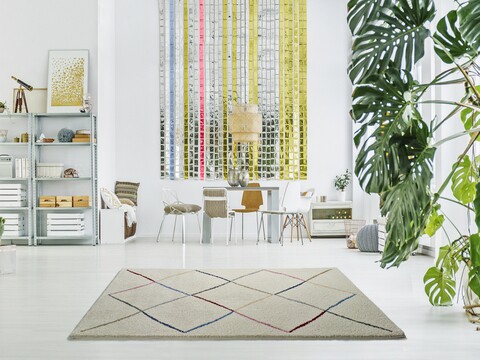 Covor, Merlin White, 133 x 190 cm, 100% polipropilena, multicolor