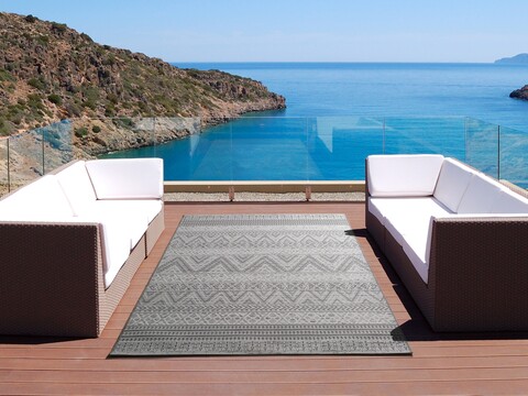 Covor rezistent interior-exterior, Weave 2 Grey, 155 x 230 cm, 100% polipropilena, gri