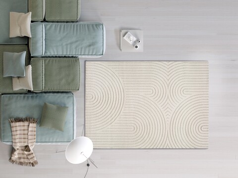 Covor, Yen, 120 x 170 cm, 40% poliester, 60% polipropilena, alb