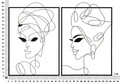 Set 2 tablouri 3D Tribal Woman Simply, Mauro Ferretti, 70x100 cm, fier, negru