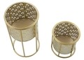 Set 2 suportui pentru ghivece Golvy, Mauro Ferretti, Ø 21x40 cm, fier, auriu
