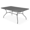 Berlin Kerti terasz/bútor szett, 4 szék + asztal, acél, fekete/szürke