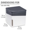 Dezumidificator, Wenko, Cube, 500 gr, 0.8 L, 13 x 13 x 13 cm, plastic, alb