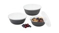 Set 3 boluri cu capac Emalia Olkusz, 14/16/18 cm, otel emailat, gri