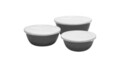 Set 3 boluri cu capac Emalia Olkusz, 14/16/18 cm, otel emailat, gri