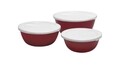 Set 3 boluri cu capac Emalia Olkusz, 14/16/18 cm, otel emailat, visiniu