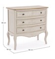 Comoda Clarisse, Bizzotto, 80 x 40 x 80 cm, lemn de paulownia/MDF