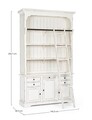 Biblioteca cu scara Jefferson, Bizzotto, 143.5x40.6x233.7 cm, lemn de mango/MDF, alb
