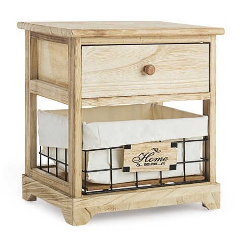 Home Deluxe Komód, Bizzotto, 37 x 27 x 40 cm, császár fa/polipamut