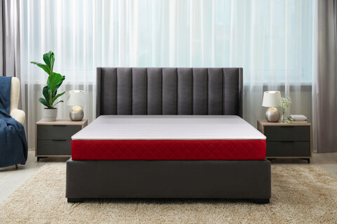 Saltea ortopedica, Green Future, Red Line, 90x190 cm, H 18 cm, spuma poliuretanica, reversibila, medie