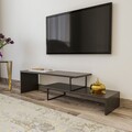 Comoda TV Ovit, Kalune Design, 120x30x45 cm, negru/antracit