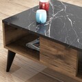Masuta de cafea Lidya, Almaren, 90x54x39.6 cm, maro/marble