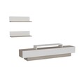 Mobilier pentru living Lusi, Decorotika, 4 piese, 180x31x40 cm, alb/natural