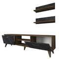 Mobilier pentru living Ayden, Tera Home, 3 piese, 150x29.5x40.6 cm, maro/marble