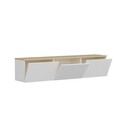 Comoda TV Neon, Inarch, 160x32x35 cm, alb/natural
