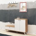 Set cuier si pantofar Evva, Mod Design, 120x30x76 cm / 60x15 cm, PAL, natural/alb