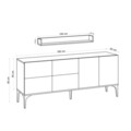 Bufet inferior cu raft de perete Stella, Elegance, 180x40x55 cm, argintiu/natural