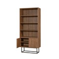 Biblioteca Reea, Sapphire, 80x36x182 cm, maro/negru