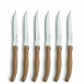 Set 6 cutite pentru friptura, Amefa, Natural Wood, inox/lemn, argintiu/natur