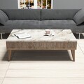 Mobilier pentru living Milan, Hommy Craft, 3 piese, 180x35x40 cm, maro/alb