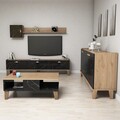 Mobilier pentru living Sumer, Almaren, 4 piese, 178x34.6x44.8 cm, maro/marble