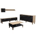 Mobilier pentru living Sumer, Almaren, 4 piese, 178x34.6x44.8 cm, maro/marble