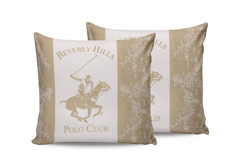 Set 2 fete de perna, 60x60 cm, 100% bumbac ranforce, Beverly Hills Polo Club, BHPC 013, crem