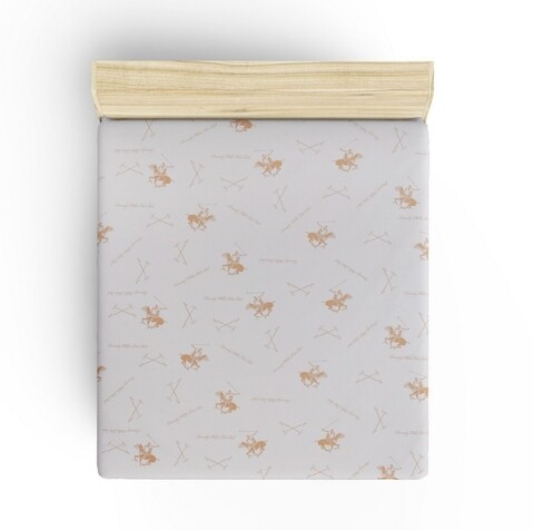 Cearceaf de pat cu elastic, 180x200 cm, 100% bumbac ranforce, Beverly Hills Polo Club, BHPC 031, roz somon