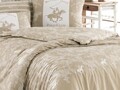Lenjerie de pat pentru o persoana, 2 piese, 140x200 cm, 100% bumbac ranforce, Beverly Hills Polo Club, BHPC 013, crem