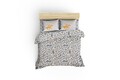 Lenjerie de pat dubla King, 3 piese, 220x240 cm, 60x60 cm, 100% bumbac ranforce, Beverly Hills Polo Club, BHPC 035, alb