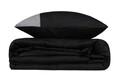 Lenjerie de pat dubla, 4 piese, 200x220 cm, 100% bumbac ranforce, Cotton Box, Plain, negru/gri