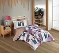 Lenjerie de pat pentru o persoana, 3 piese, 160x220 cm, 100% bumbac poplin, Hobby, Dream, rosu claret