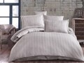 Lenjerie de pat dubla, 6 piese, 200x220 cm, 100% bumbac satinat, Hobby, Ekose, gri piatra