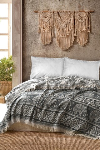 Cuvertura Double Pique, 220x240 cm, 100% bumbac, Fil, Viaden, antracit