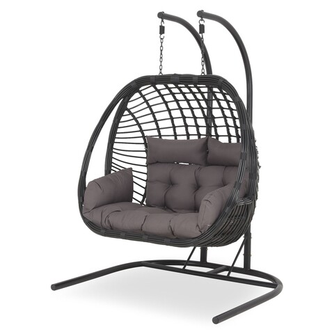 Leagan dublu, Joy, L.140 l.136 H.200, negru/gri