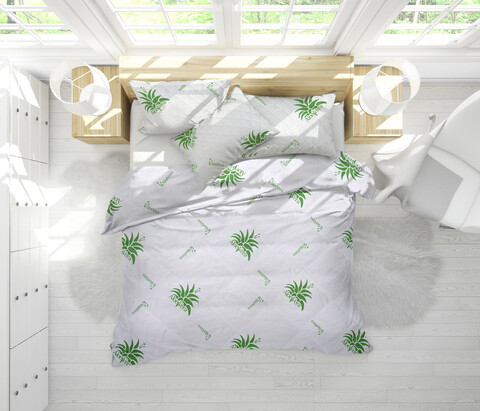 Aloe Vera Essence Szett 2 db mikroszálas párna 50x70 cm és steppelt paplan 350g/nm, 200x220 cm